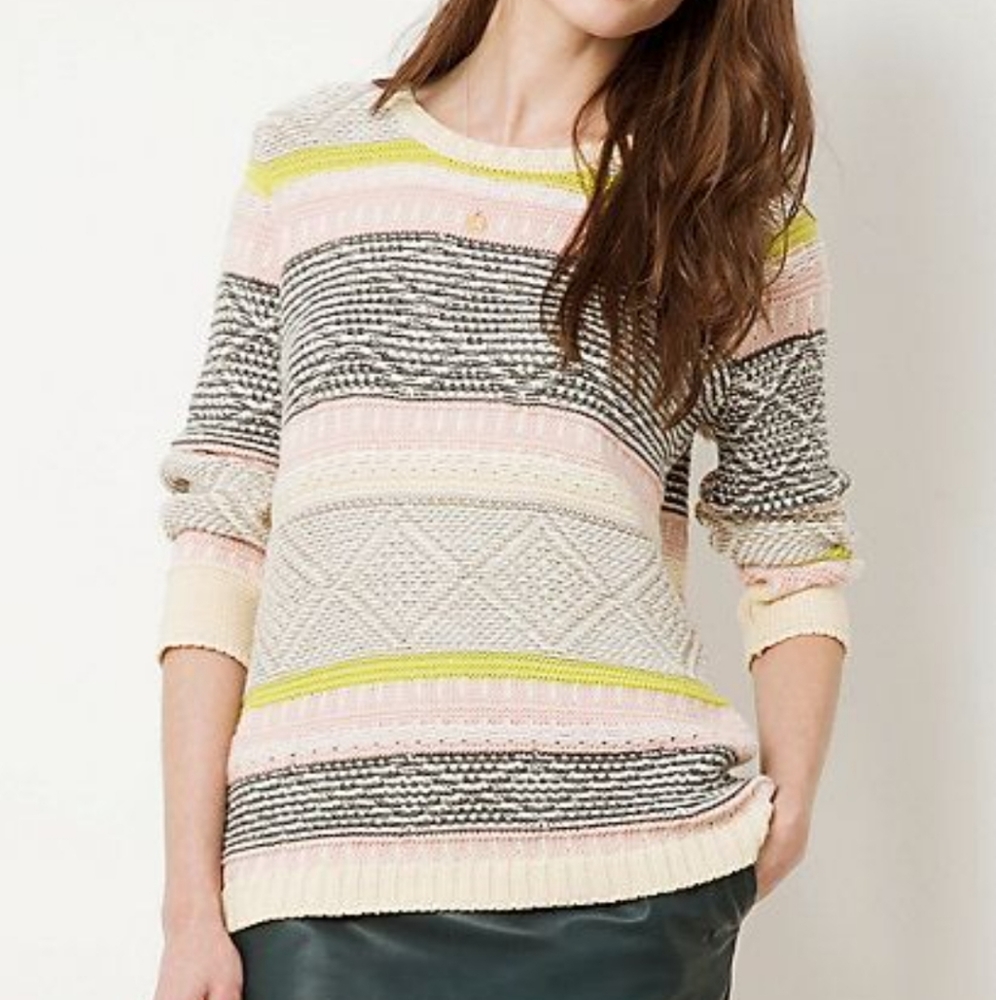 Say what? | Colorful Diamond Knit Sweater